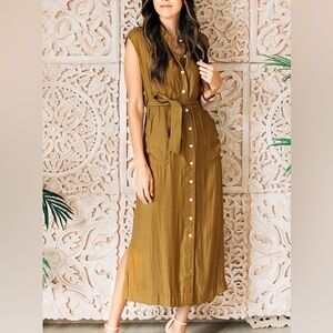 Banana Republic Ravina Sleeveless Safari Shirt Dress Size XS